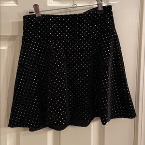 Black Skirt with White Polka Dots